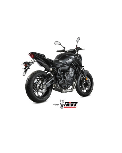 Full system Mivv Delta Race Black Euro5 black stainless steel exhaust for Yamaha MT-07 / FZ-07 2021 - 2023