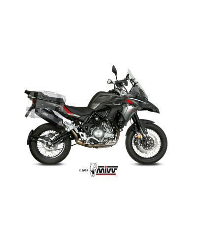 Slip-On Mivv Speed ​​Edge Black stainless steel exhaust black for Benelli TRK 502 X  2018-2023