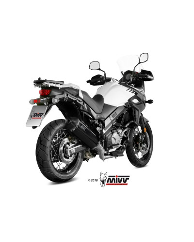 Slip-On Mivv Speed ​​Edge Black stainless steel exhaust black for Benelli TRK 502 X  2018-2023