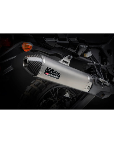 AFRICA TWIN 16-19 YOSHIMURA RS-4 STAINLESS SLIP-ON EXHAUST, W/ STAINLESS MUFFLER