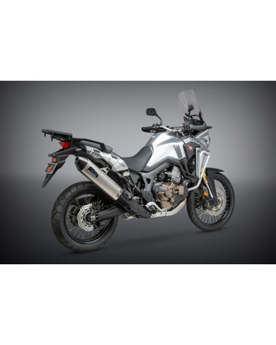 AFRICA TWIN 16-19 YOSHIMURA RS-4 STAINLESS SLIP-ON EXHAUST, W/ STAINLESS MUFFLER