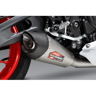 R7 22-23 / MT-07 17-23 YOSHIMURA RACE AT2 STAINLESS FULL EXHAUST, W/ STAINLESS MUFFLER