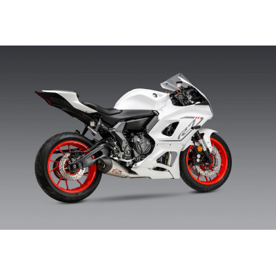 R7 22-23 / MT-07 17-23 YOSHIMURA RACE AT2 STAINLESS FULL EXHAUST, W/ STAINLESS MUFFLER