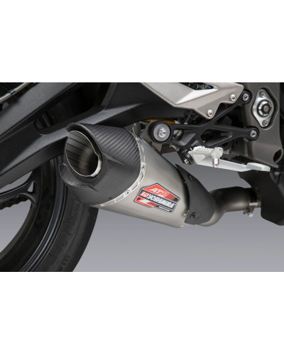 STREET TRIPLE 18-23 YOSHIMURA AT2 STAINLESS SLIP-ON EXHAUST, W/ STAINLESS MUFFLER