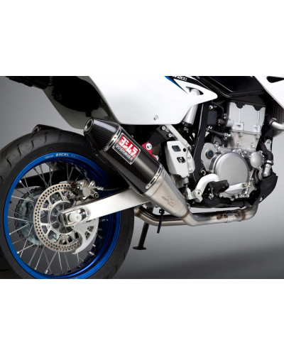 DR-Z400S/SM 00-23 YOSHIMURA RS-4 DUAL STAINLESS FULL EXHAUST, W/ CARBON FIBER MUFFLERS