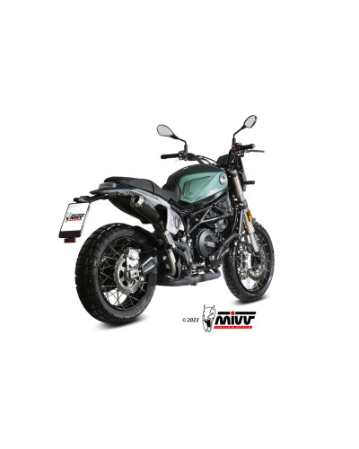 Full System Mivv X-M1 BLACK black inox drain Euro5 for Benelli Leoncino 800 Trail 2022-2023