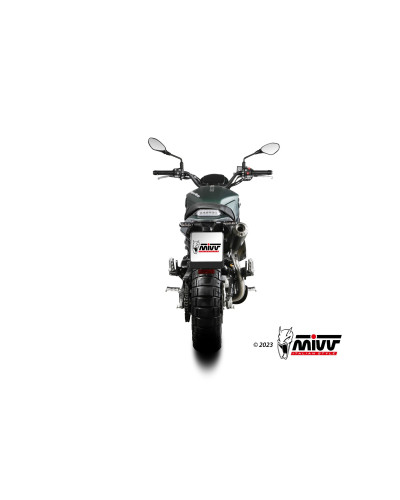 Full System Mivv X-M1 BLACK black inox drain Euro5 for Benelli Leoncino 800 Trail 2022-2023