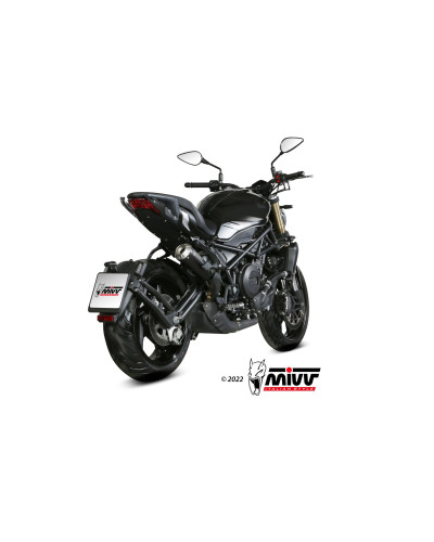 Slip-On Mivv X-M1 Euro4/5 inox nero exhaust for Benelli 752 S 2019-2023