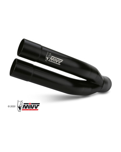 Slip-On Mivv Double Gun Euro4/5 inox nero exhaust for Benelli Leoncino 500 2017-2023