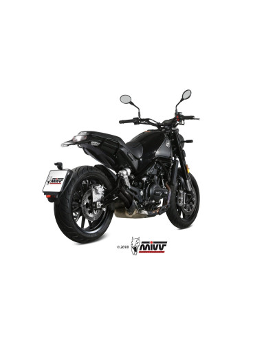 Slip-On Mivv Double Gun Euro4/5 inox nero exhaust for Benelli Leoncino 500 2017-2023