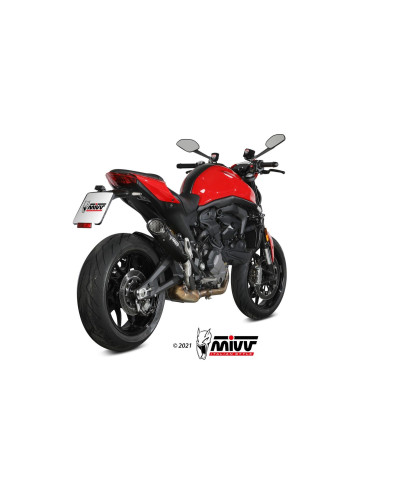 Terminale di scarico Mivv X-M5 Euro5 Inox nero per Ducati Monster 937 2021-2023