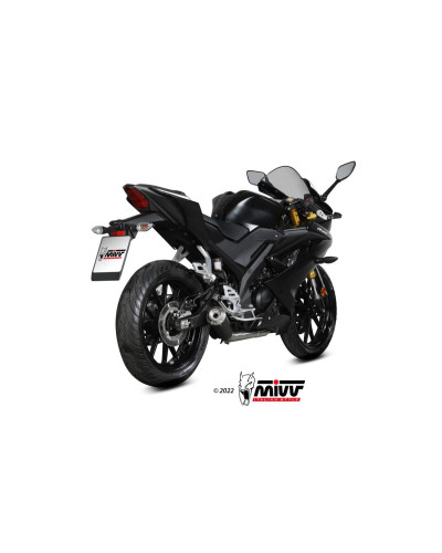 Full System Mivv X-M1 BLACK black inox drain Euro4/5 for Yamaha YZF R125 2019-2023