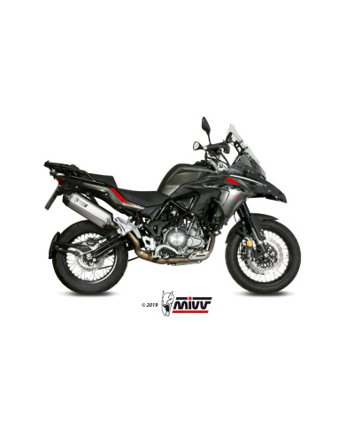 Slip-On Mivv Speed ​​Edge stainless steel exhaust black Euro4/5 for Benelli TRK 502 X  2018-2023