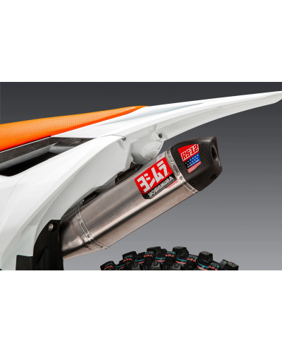 KTM 250/350SX-F / HUSQVARNA FC250/350 23-24 YOSHIMURA RS-12 TITANIUM FULL EXHAUST, W/ TITANIUM MUFFLER