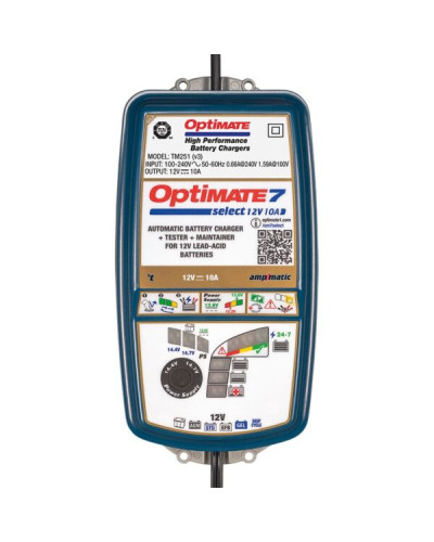 Caricabatterie TecMate Optimate 7 Select Gold series