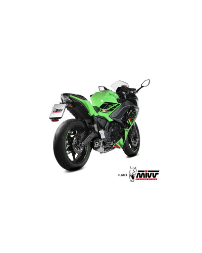 Full system Mivv Delta Race Black Euro5 bstainless steel exhaust for Kawasaki Z650 / NINJA 650 2024