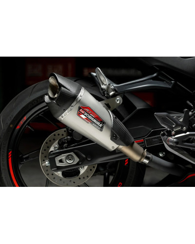 CF MOTO 450SS 23-24 / 450NK 2024 YOSHIMURA AT2 Stainless Slip-On Exhaust, w/ Stainless Muffler