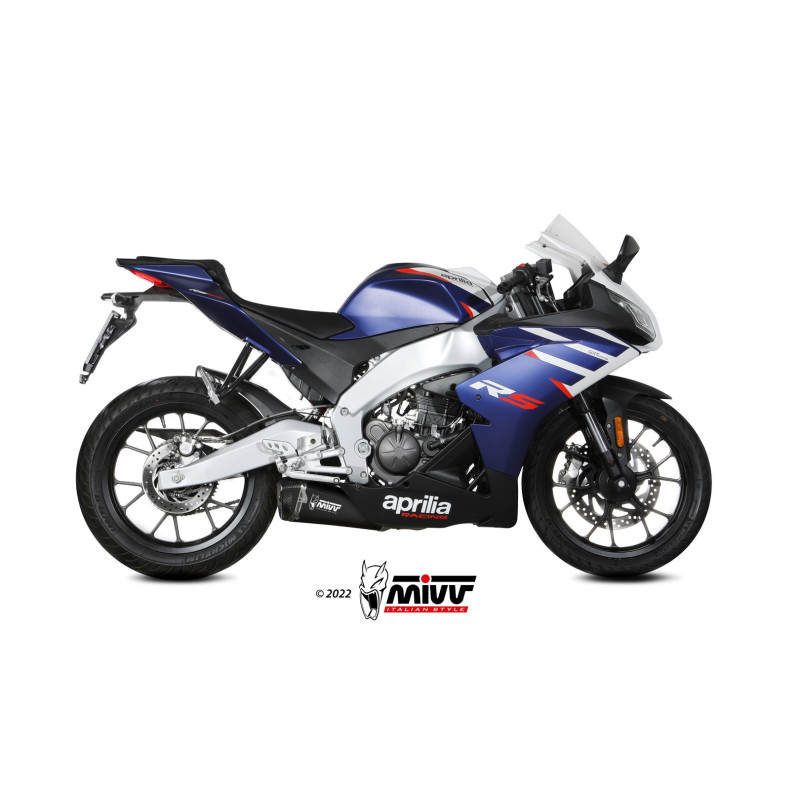 MIVV | Black Stainless steel Full exhaust Delta Race Euro4/5 for APRILIA RS 125 2021-2024