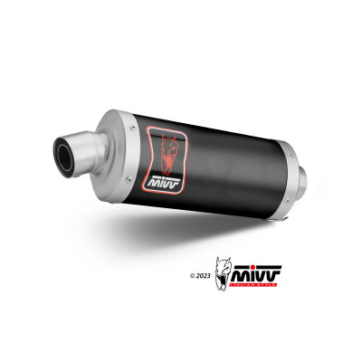 MIVV | Slip-On black stainless exhaust Dakar Euro5 for APRILIA TUAREG 660 2022-2024