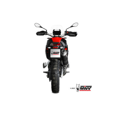 MIVV | Terminale omologato in acciaio nero Dakar per APRILIA TUAREG 660 2022-2024