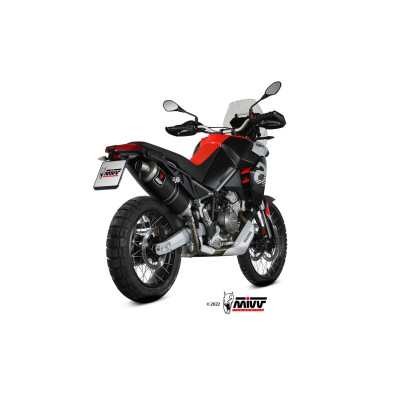 MIVV | Slip-On black stainless exhaust Dakar Euro5 for APRILIA TUAREG 660 2022-2024