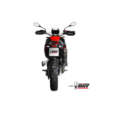 MIVV | Terminale omologato in acciaio nero Speed Edge per APRILIA TUAREG 660 2022-2024