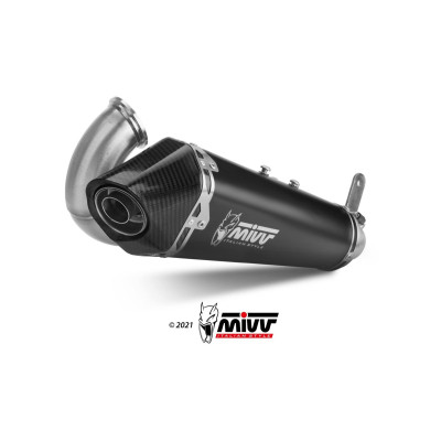 MIVV | Slip-on black stainless approved exhaust Delta Race for DUCATI PANIGALE / STREETFIGHTER V2 2022-2024