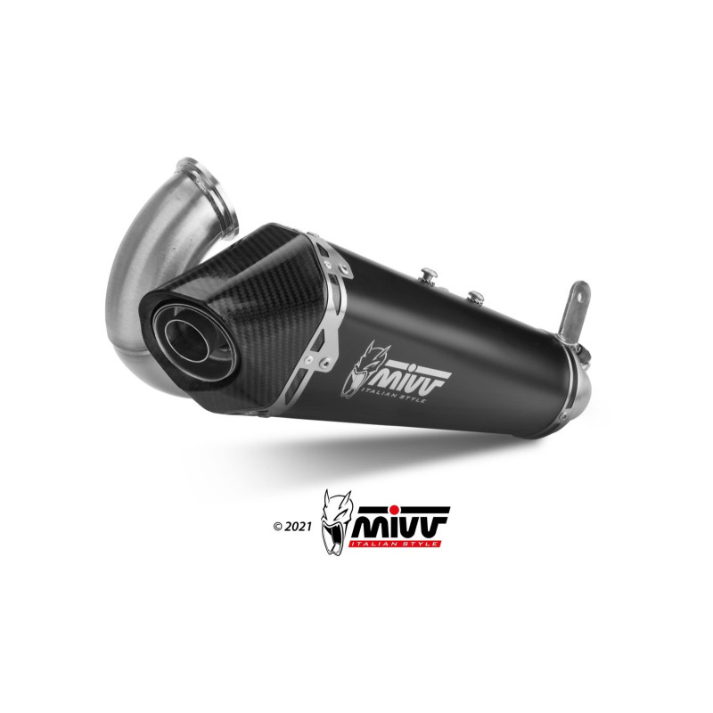 MIVV | Slip-on black stainless approved exhaust Delta Race for DUCATI PANIGALE / STREETFIGHTER V2 2022-2024