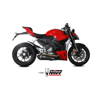 MIVV | Slip-on black stainless approved exhaust Delta Race for DUCATI PANIGALE / STREETFIGHTER V2 2022-2024