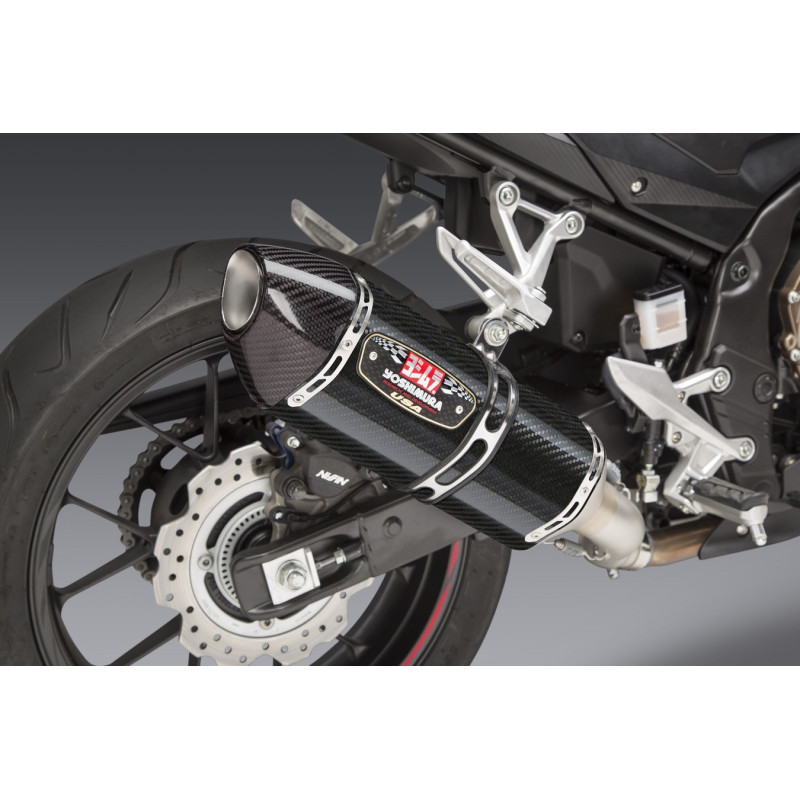 R-77 Stainless Slip-On Exhaust, w/ Carbon Fiber Muffler for HONDA CBR 500 R 2016-2023