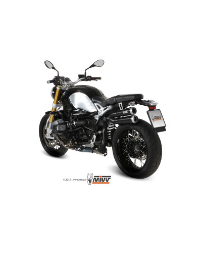 Scarico Mivv X-Cone black in inox nero per BMW R NINE T 2014-