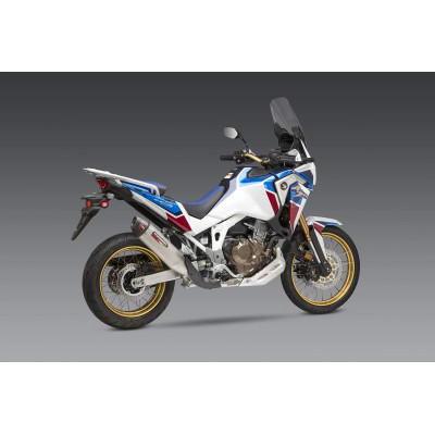 AFRICA TWIN 2020 RS-12 STAINLESS SLIP-ON EXHAUST, W/ STAINLESS MUFFLER