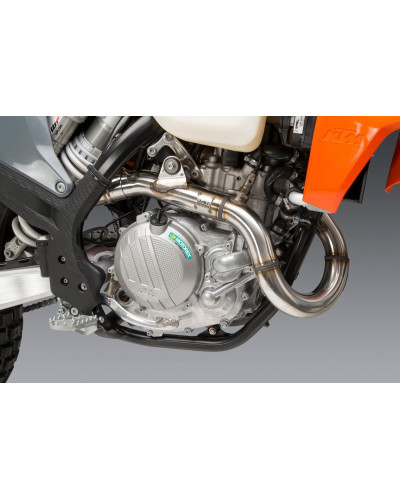 KTM 500 EXC-F 20-23 / HUSQVARNA FE 501S 20-23 YOSHIMURA RS-12 STAINLESS FULL EXHAUST, W/ ALUMINUM MUFFLER