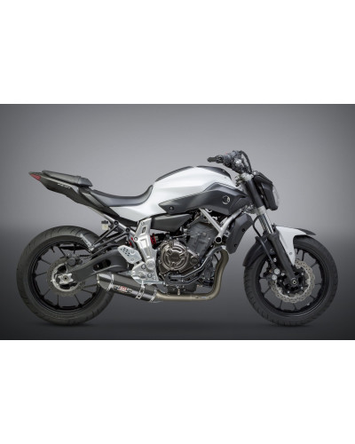 FZ/MT-07 15-21 / XSR700 18-21 / R7 2022 RACE R-77 STAINLESS FULL EXHAUST, W/ CF MUFFLER