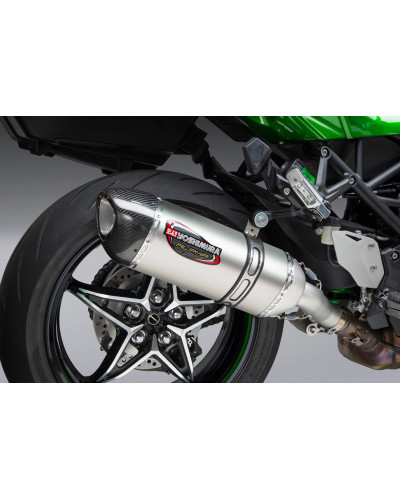 NINJA H2 SX 18-21 ALPHA STAINLESS SLIP-ON EXHAUST, W/ STAINLESS MUFFLER