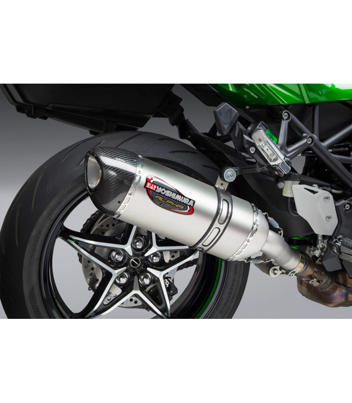 NINJA H2 SX 18-21 ALPHA STAINLESS SLIP-ON EXHAUST, W/ STAINLESS 