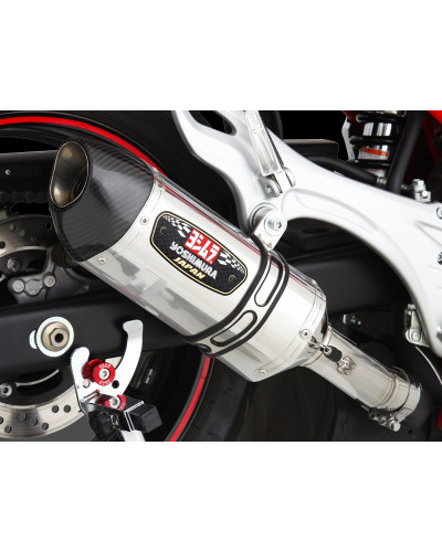 Terminale Yoshimura R77S in acciaio omologato con fondello in carbonio per SFV650