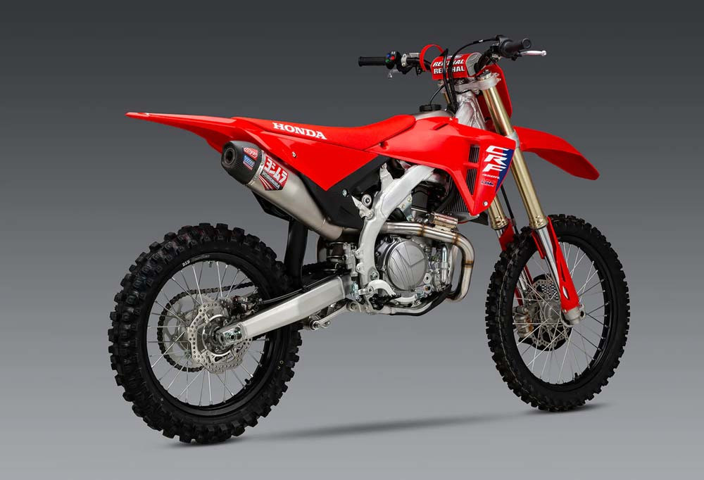 Honda CRF 450 2025, nuovo sistema di scarico Yoshimura RS-12 acciaio!